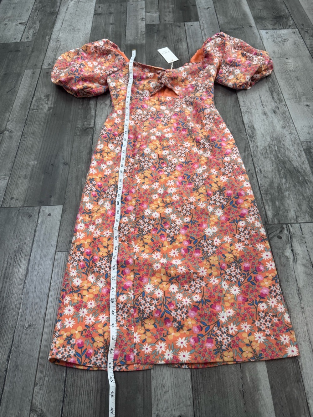 Vici Cut Out Sleeveless Dress Floral Puff Linen Blend Short Sleeve Small NEW NWT - Picture 4 of 9